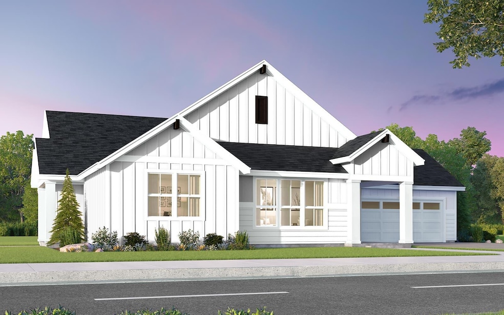 Modern farmhouse featuring board and batten sidin