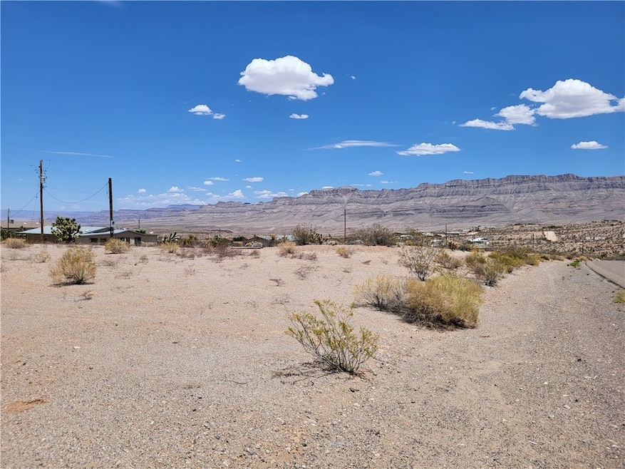 View of mountain backdrop with a desert landscape