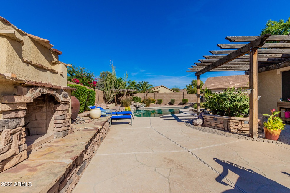 Backyard fireplace