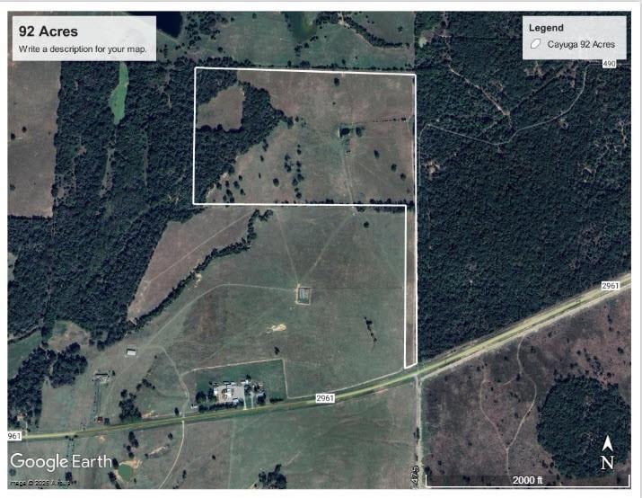 Map showing frontage