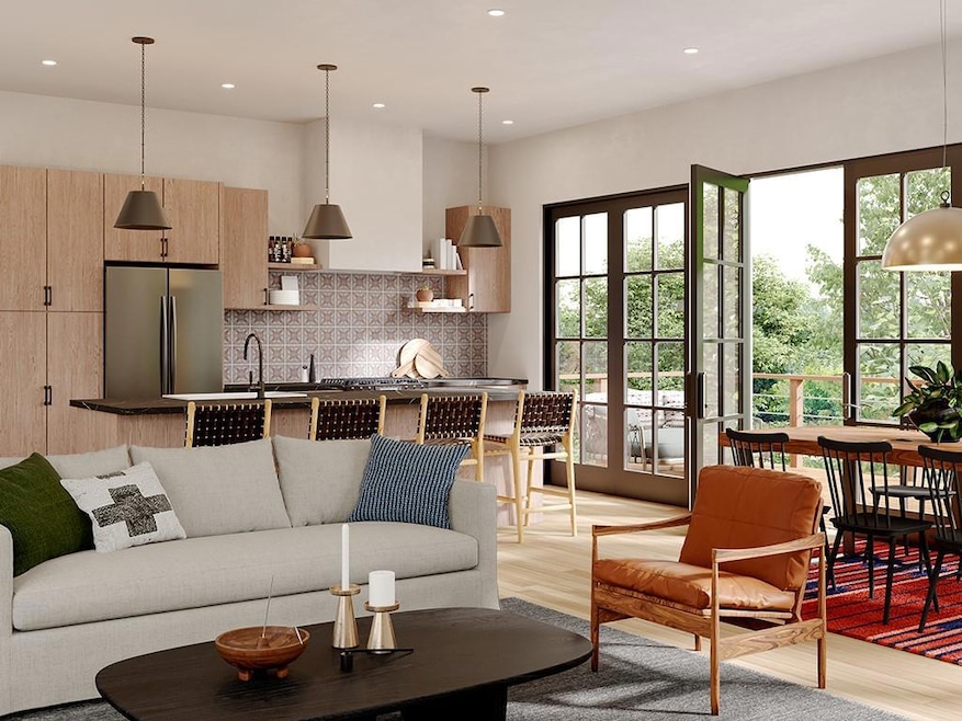Living area featuring light wood finished floors 