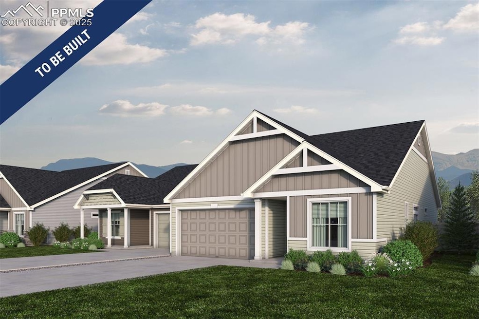 Craftsman-style house with board and batten siding