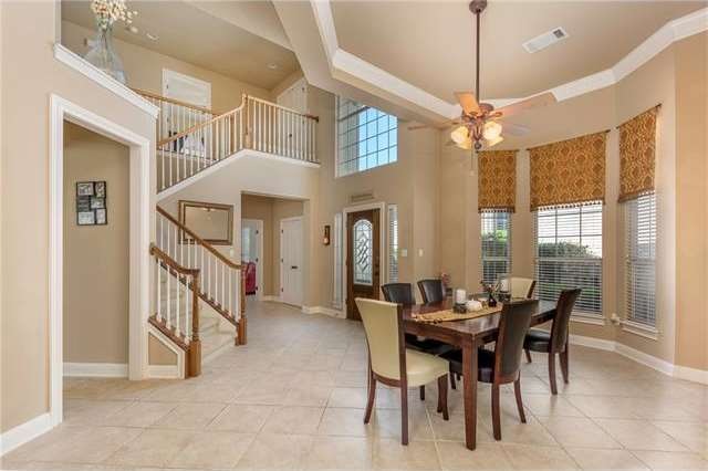 bright natural light with tall coffered ceilings