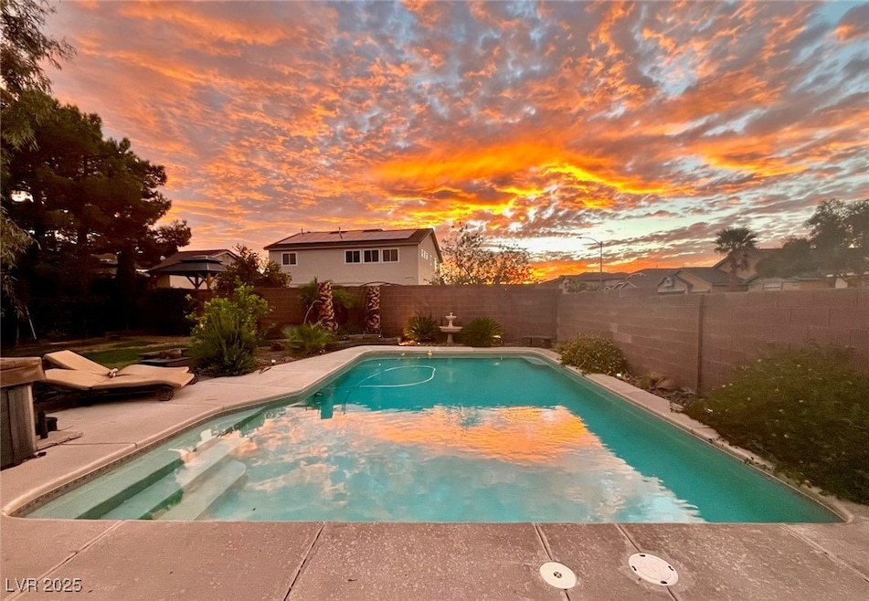 Volley ball pool at sunset with 7,400 sft. lot