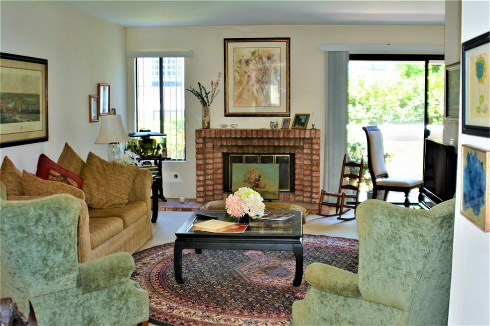 View from entry and lovely, warm fireplace.