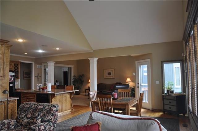 This is the view from the hearth room-vaulted ceil
