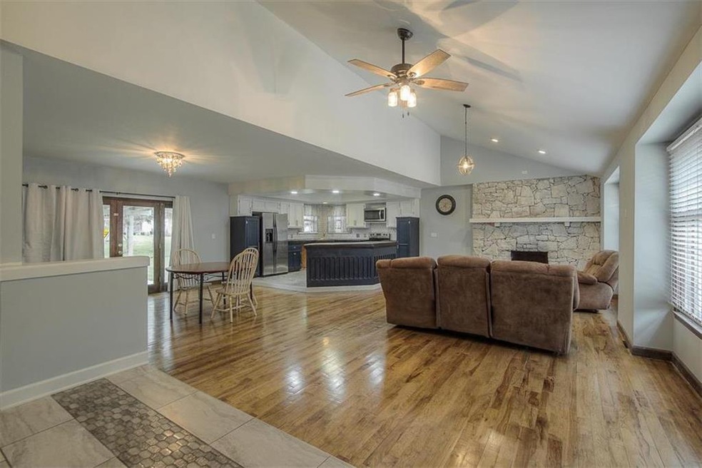 Very open floor plan. French doors leading to deck