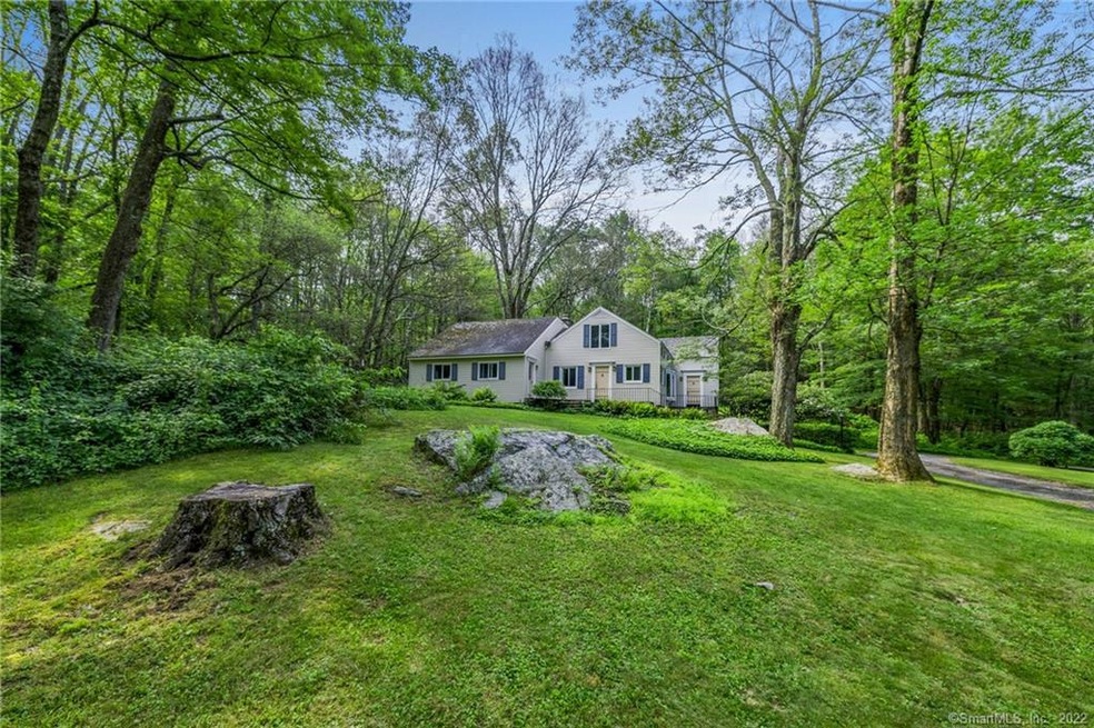 View of the house from the long driveway
