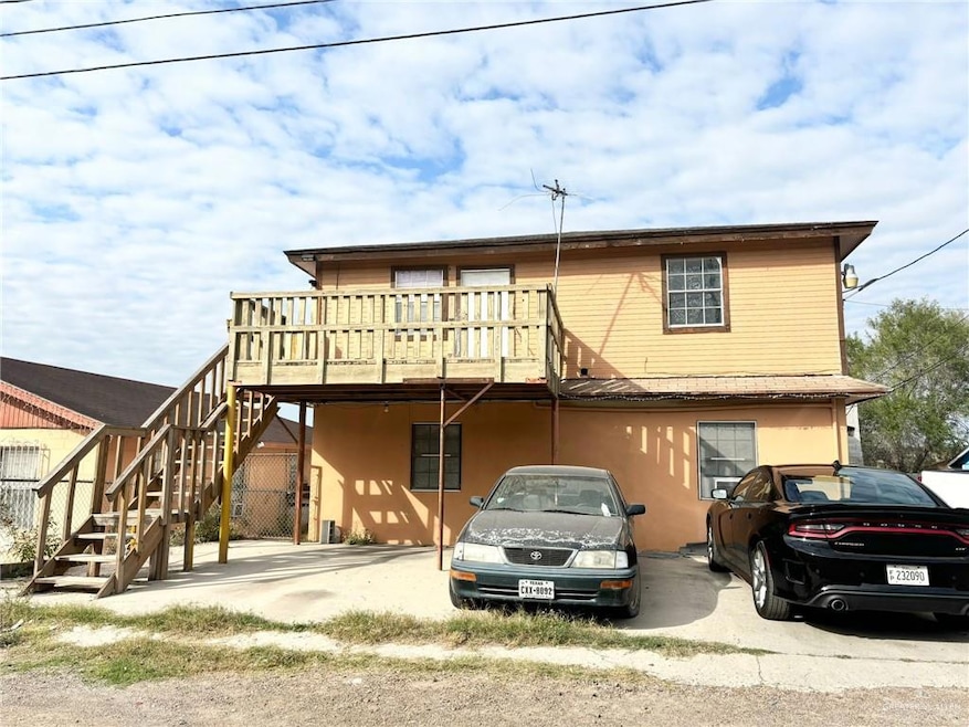 View of front facade with a deck