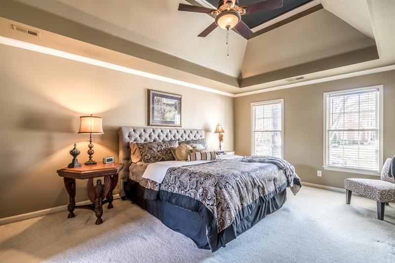 The Master Suite is large and Features a Deep Tray Ceiling
