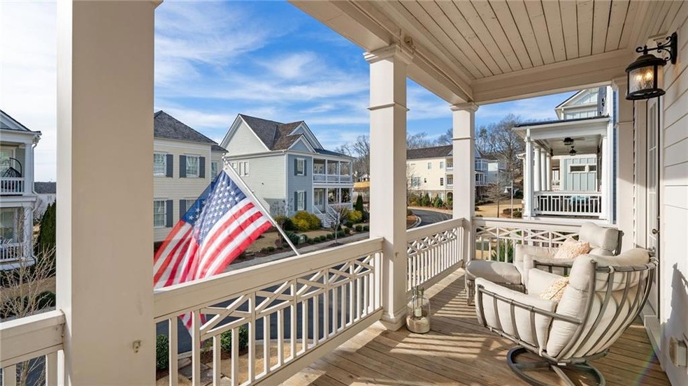 One of 3 front porches spanning across the front o