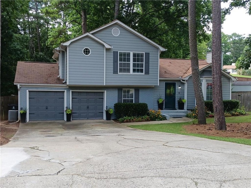 Split level home with a garage