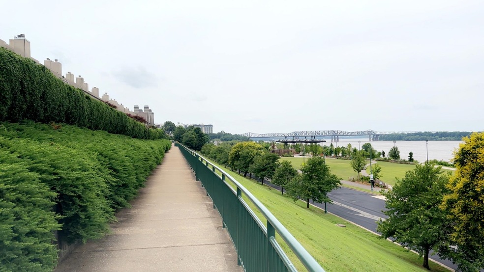 View of community with a water view