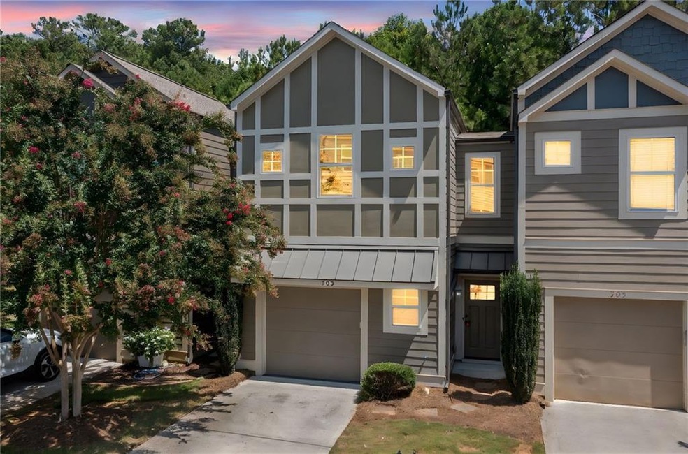 Tudor house with a garage