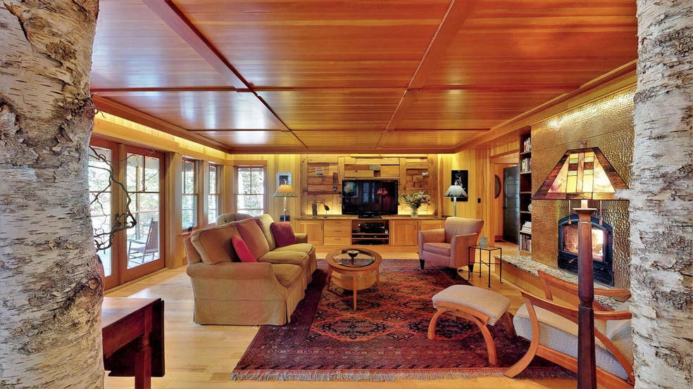 Livingroom through birch