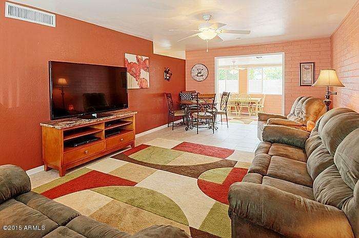 Open Great Room has floor tile