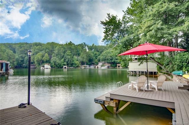 Wide water cove on Lake Lure. Expansive dock area 