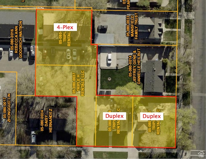 Aerial map of property and surrounding area