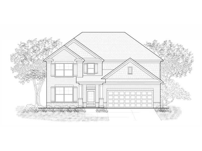 Black & White Rendering of plan & elevation