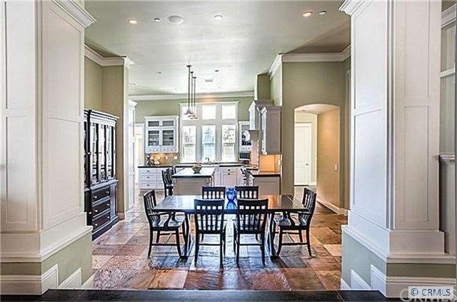 Looking into the kitchen from the family room