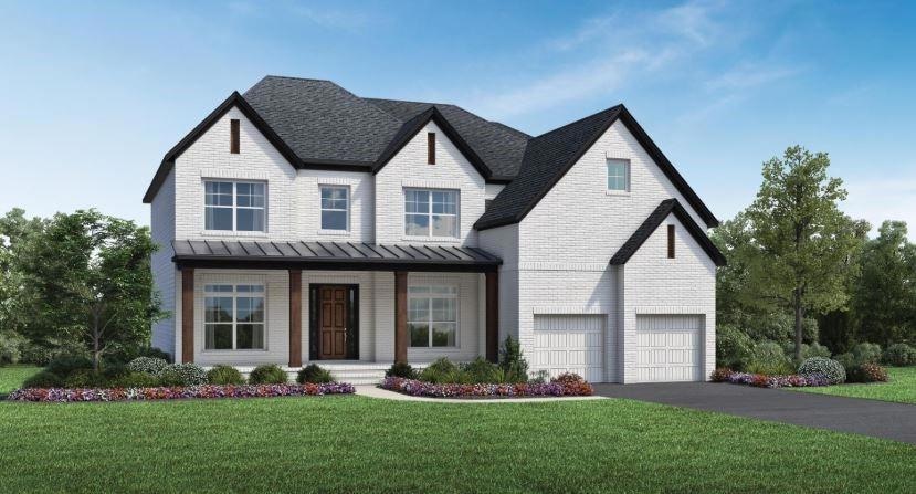 View of front of property featuring a front lawn a