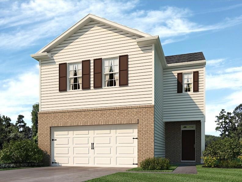 Elston front exterior rendering of elevation E at Rolling Meadows in Jasper, GA