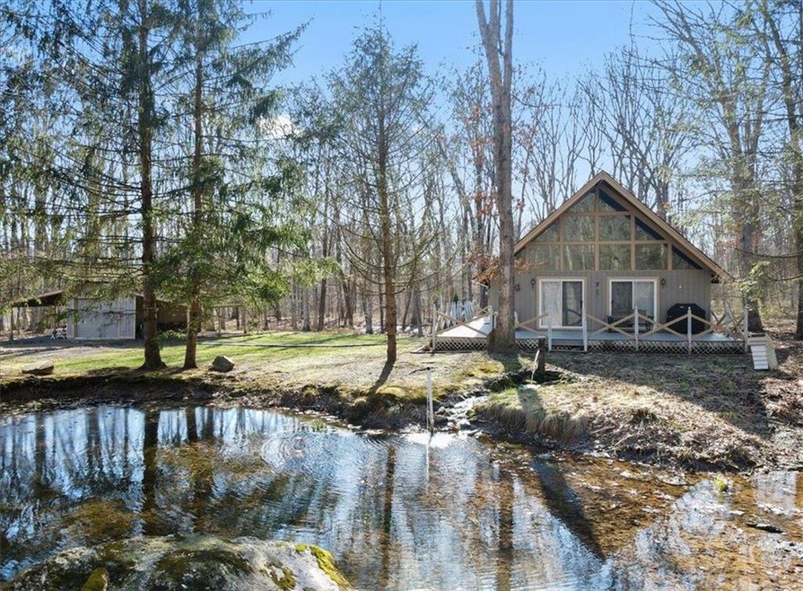 Chalet overlooking pond