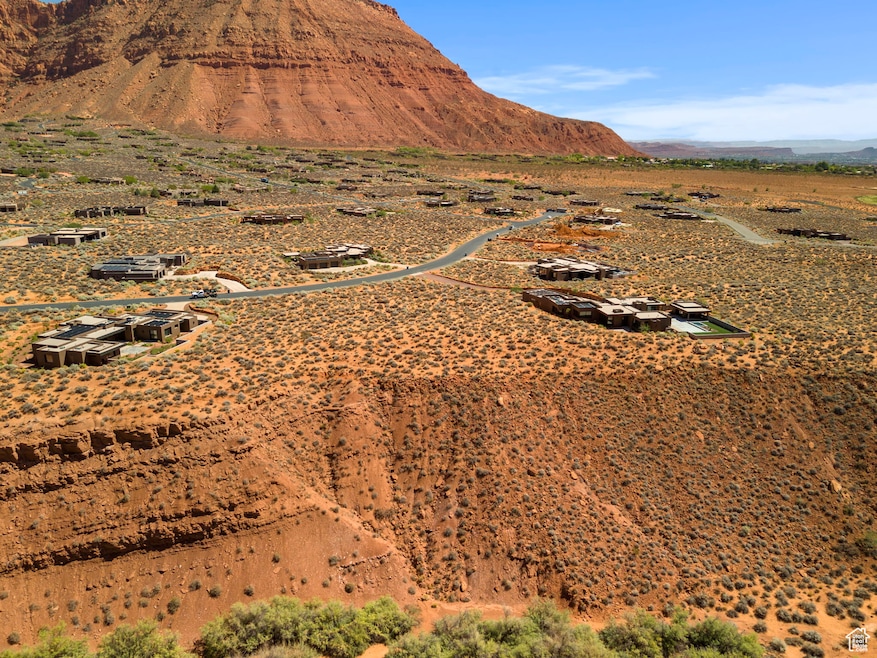 View of mountain background with a desert landscape and rural landscape