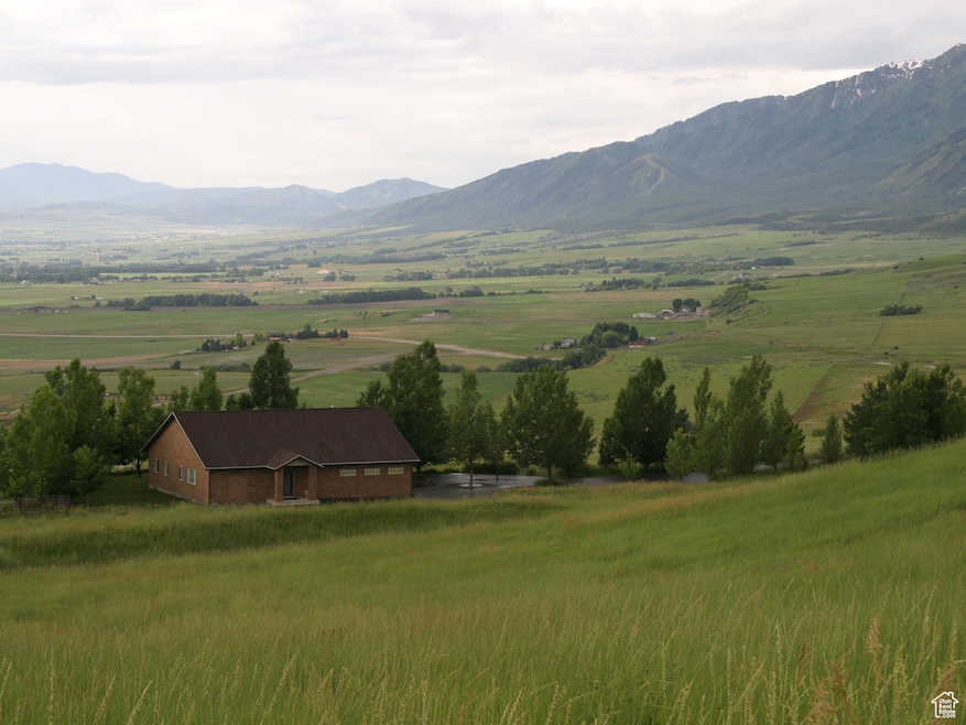 Mountain view with rural landscape