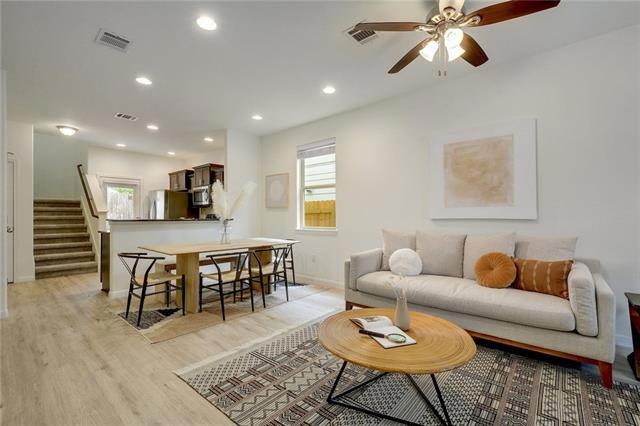 downstairs living/dining area