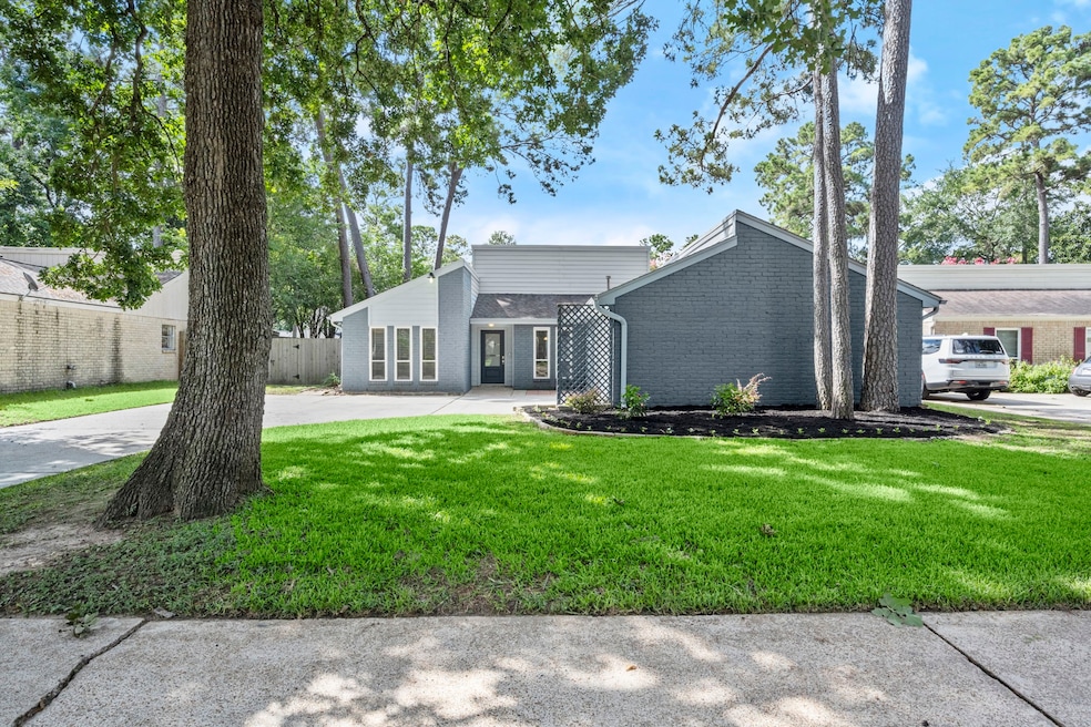 Large Front yard with mature trees