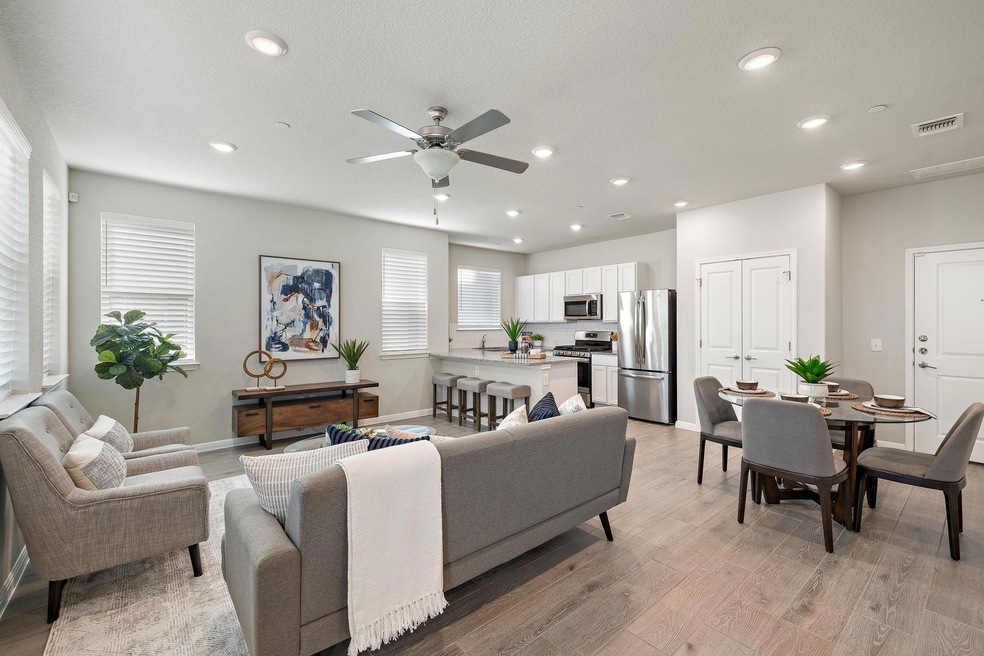 Living area featuring light wood-style flooring, 