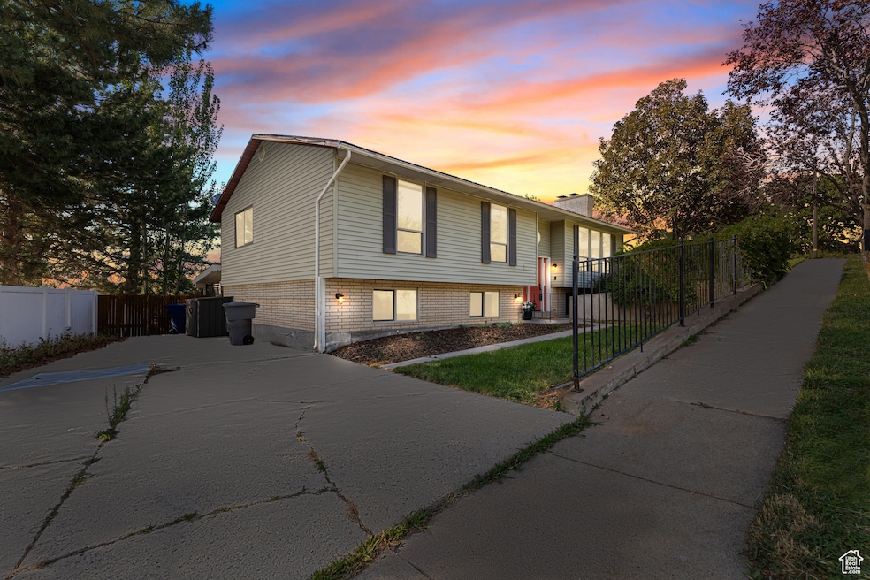 East facing front of home