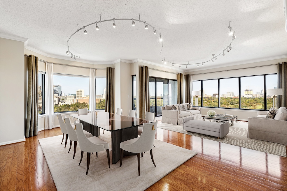 Spacious living and dining areas offer a flexible