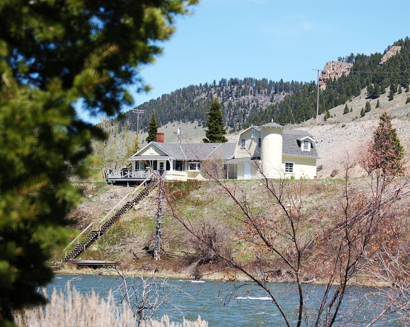 Tree with Yellow House and River