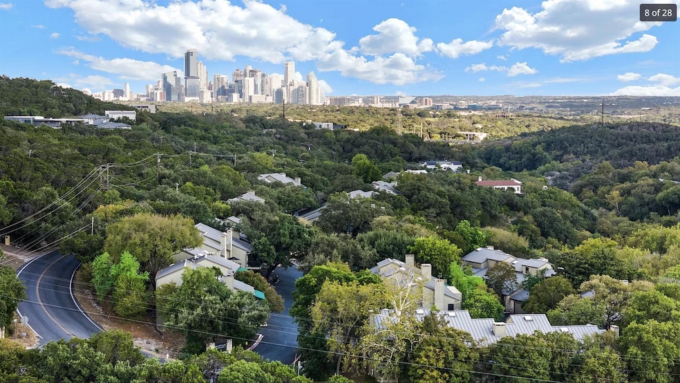 Bird's eye view with a city view