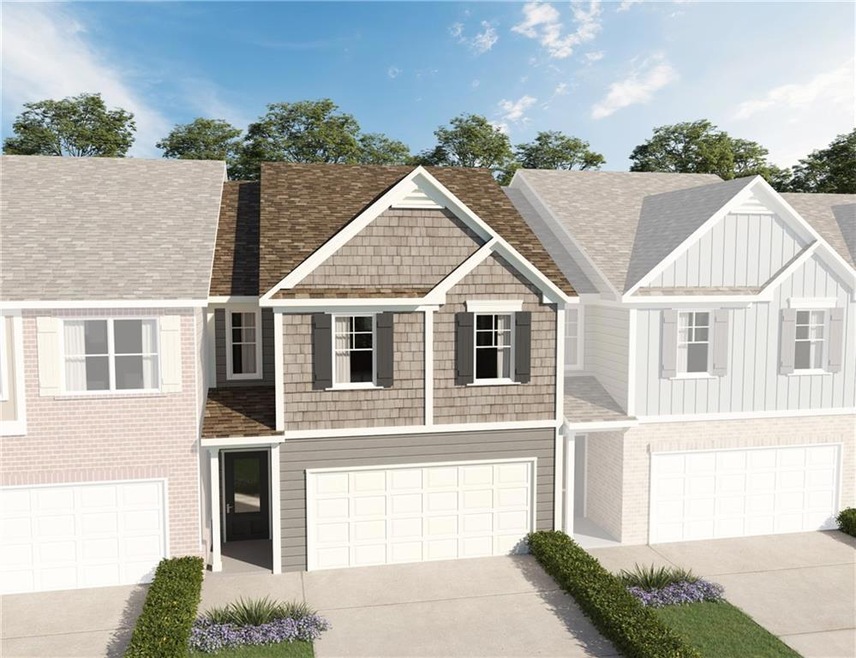 View of front of home with a garage