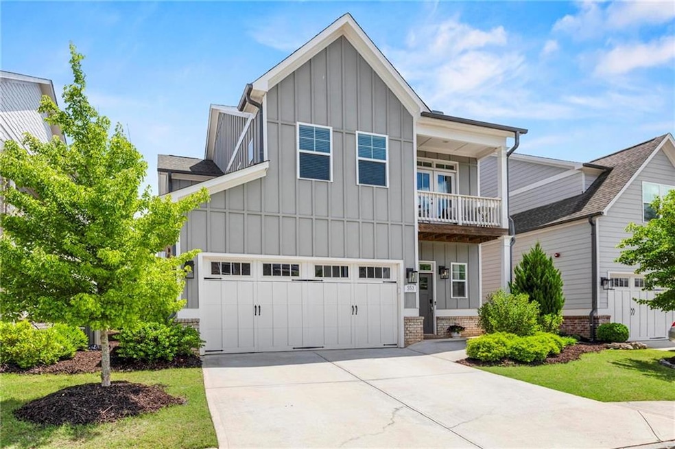 View of front of home with board and batten siding