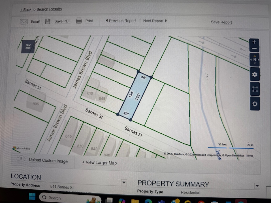 Front of lot