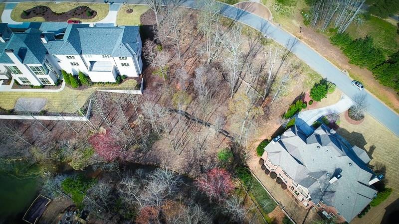 aerial view of lot.  front of home will have views