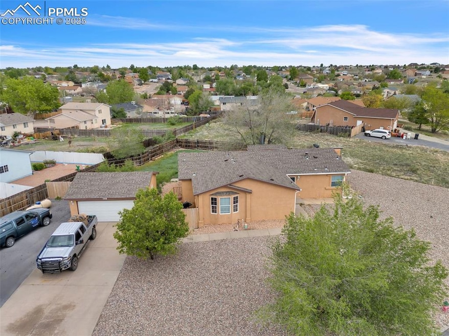 Aerial perspective of suburban area