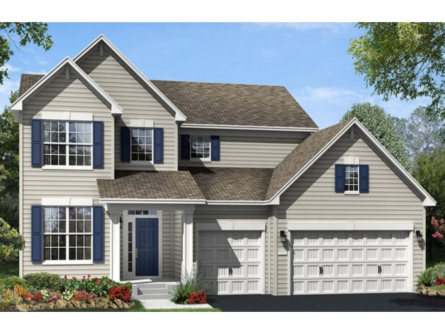 Artist rendering of exterior elevation of home.  F