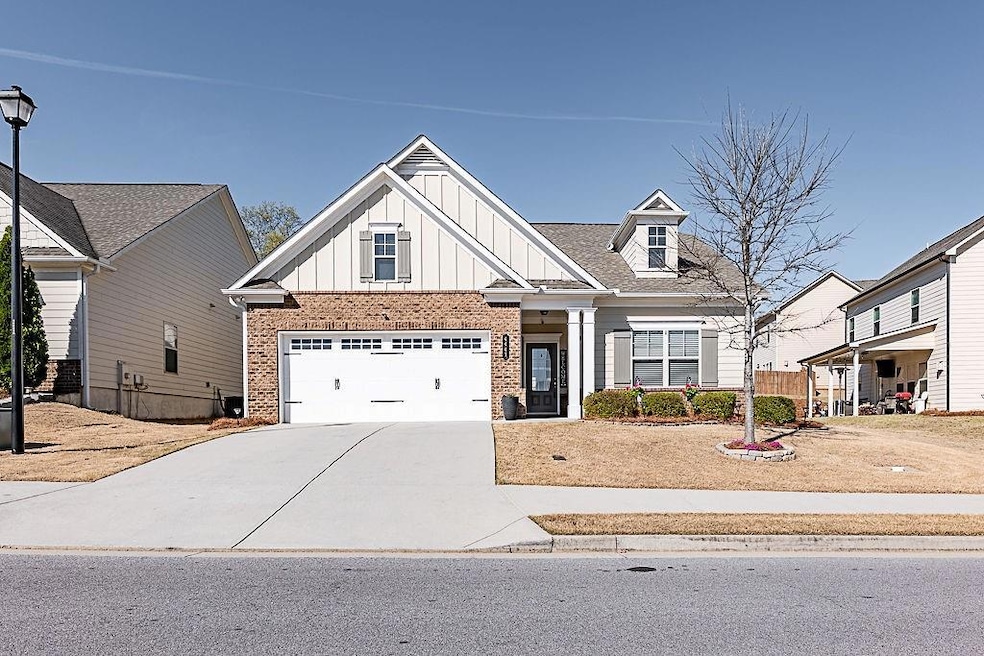 Craftsman-style home with board and batten siding,