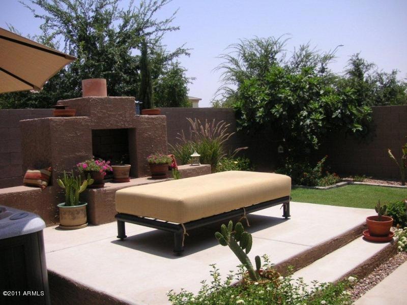 Back yard fireplace