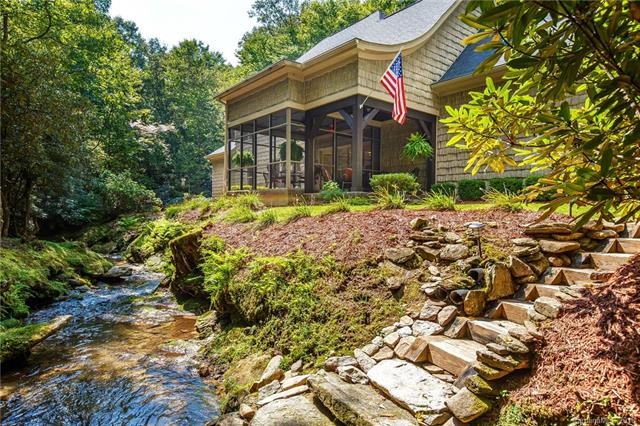 Home next to Bold Stream with Waterfall