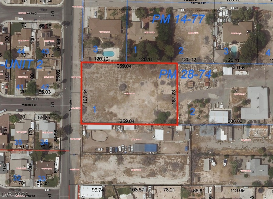 Arial view of vacant property (North is up)