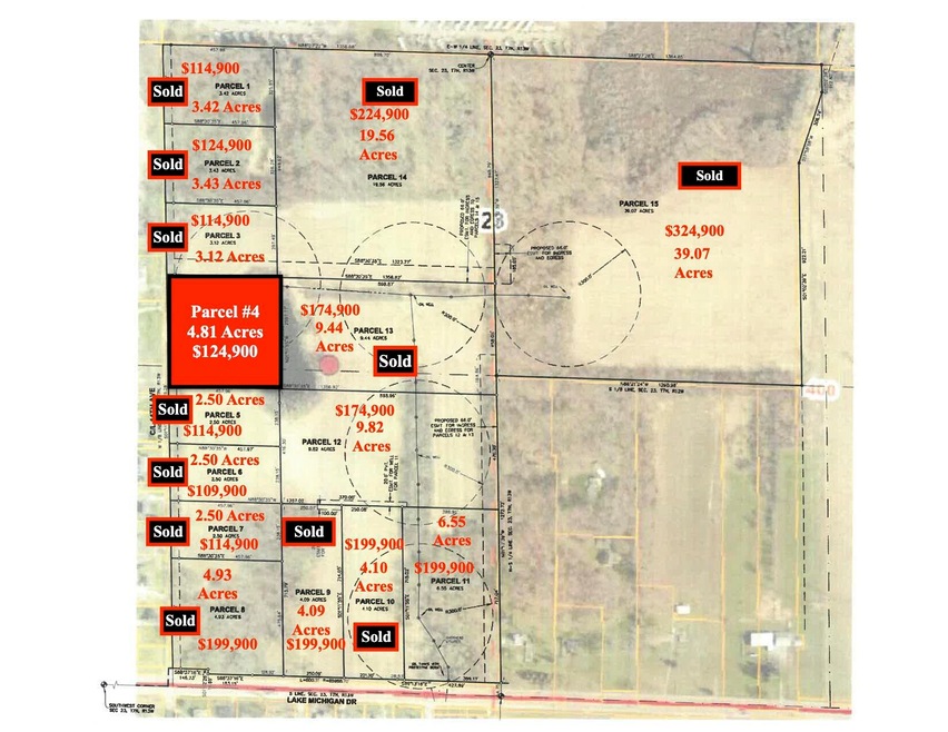 Parcel 4 Highlighted - Layout of parcel