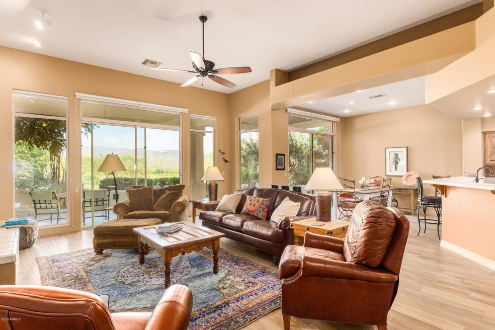 Great room with mountain views