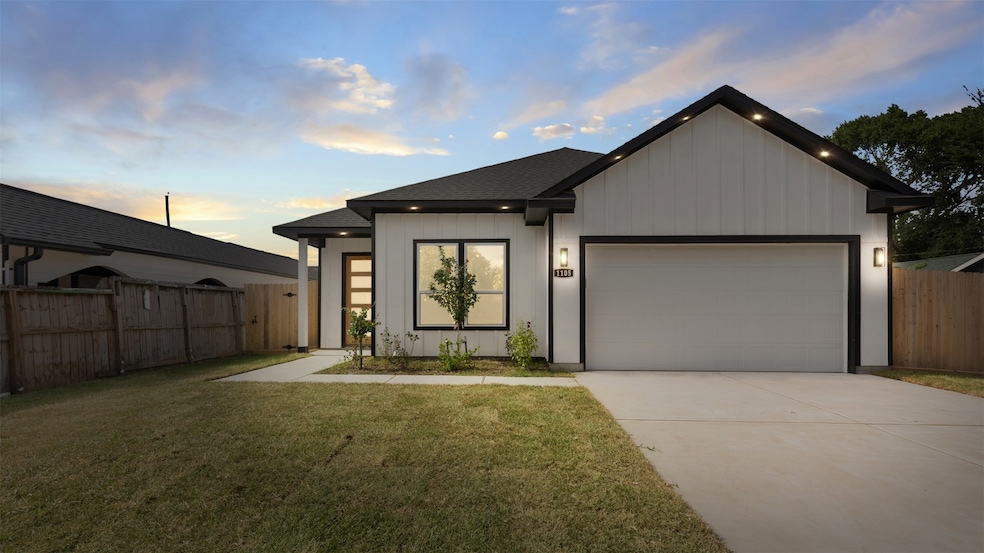 This modern home features a clean exterior with a