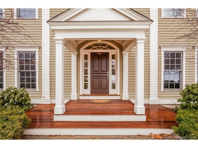 Gracious and dramatic front entryway.  Double colu